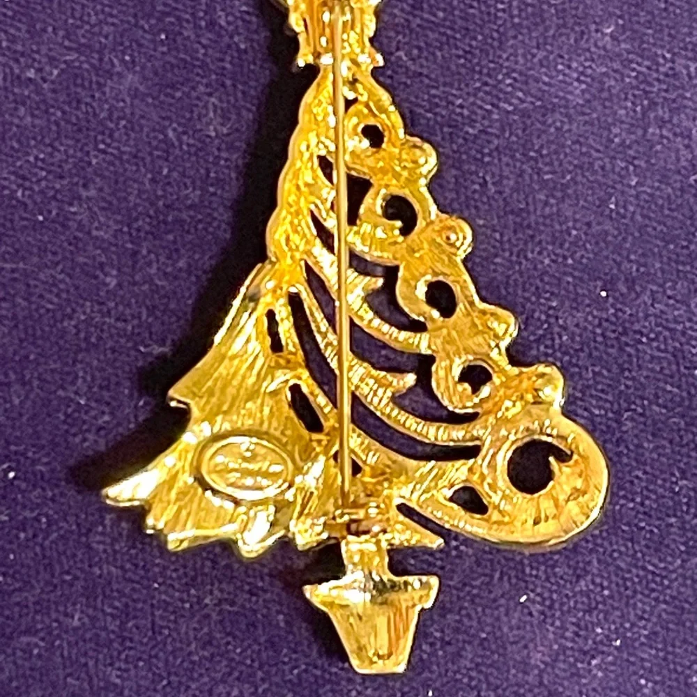 Vintage Christopher Radko Holiday Tree Brooch